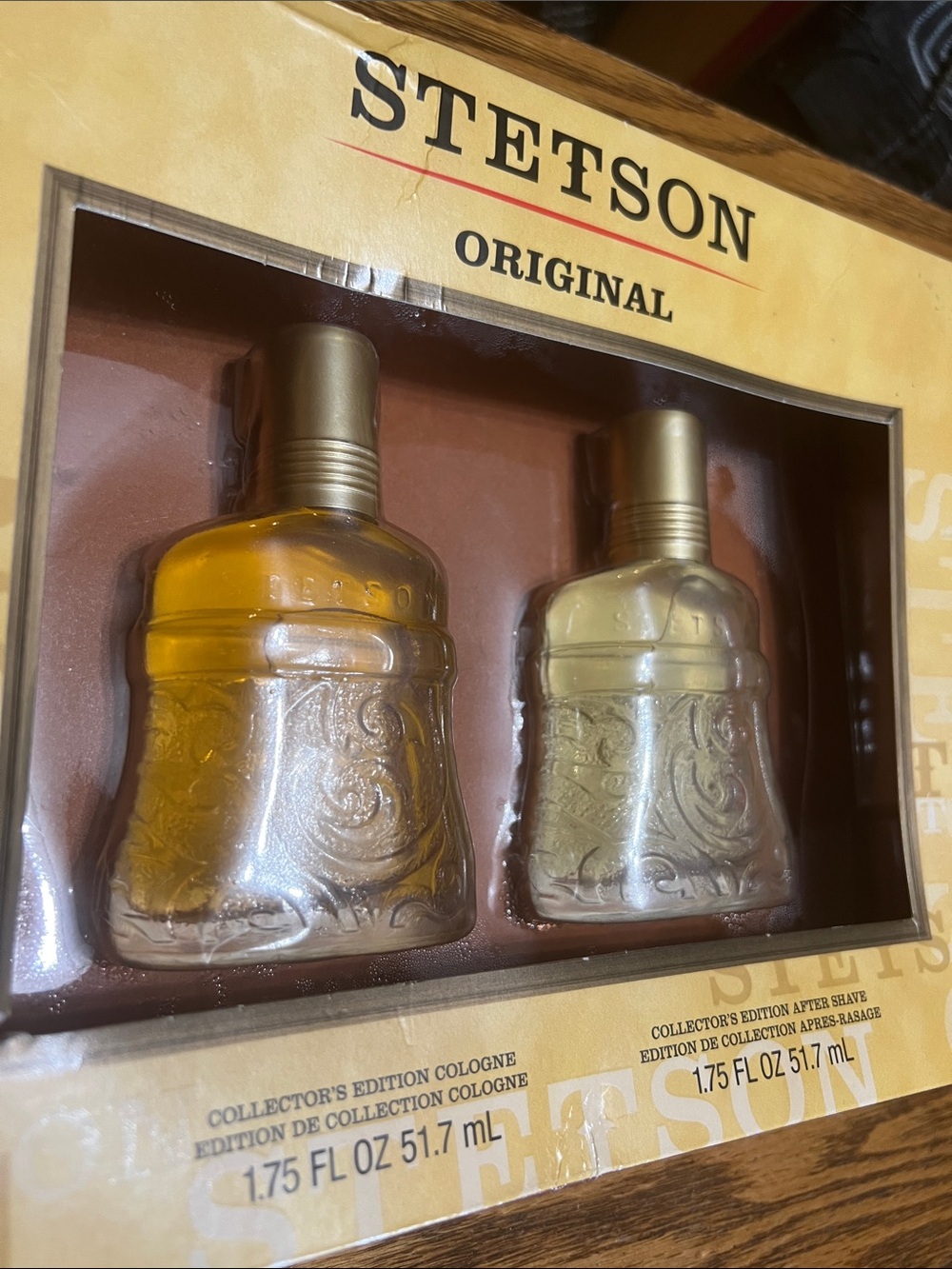 Stetson Original Men's Cologne & Aftershave Set - Gold and Amber Bottles